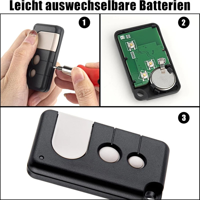 Pembuka Remote Control pintu garasi, 2 buah untuk chamterlaine Motorlift TX4RUNI, TX2REV, 84335EML, 94333E,433.92Mhz