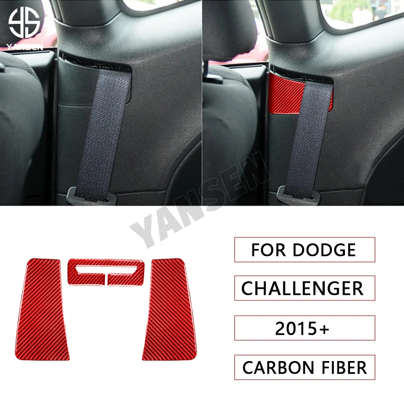 

Car Safety Belt Panel Cover Trim Decoration Sticker For Dodge Challenger 2015+ 2016 2017 Auto Interior Accessories