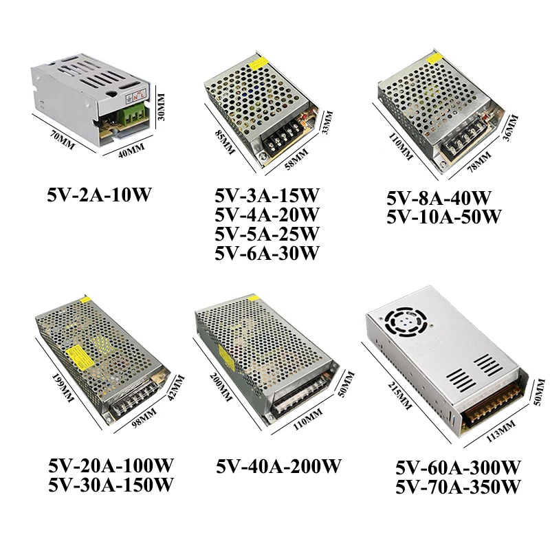 AC 220V 110V TO DC 5V 12V 24V 36V 48V Power Supply 1A 2A 3A 5A 10A Transformers AC 220 110 V TO DC 5 12 24 36 48 V Power Supply