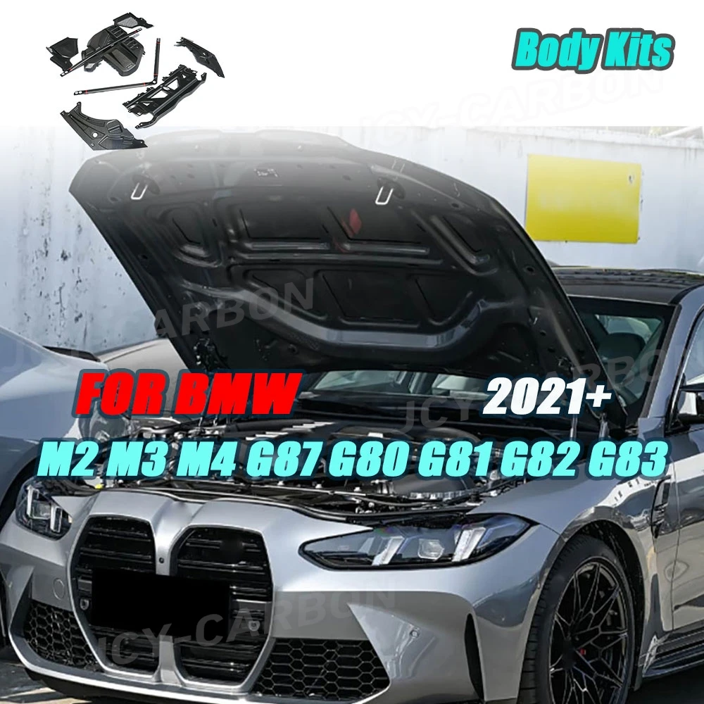 

JCYECF Dry Carbon Fiber For BMW M2 M3 M4 G87 G80 G81 G82 G83 2021+ Car Inner Engine Hood Cover Trim Body Kits