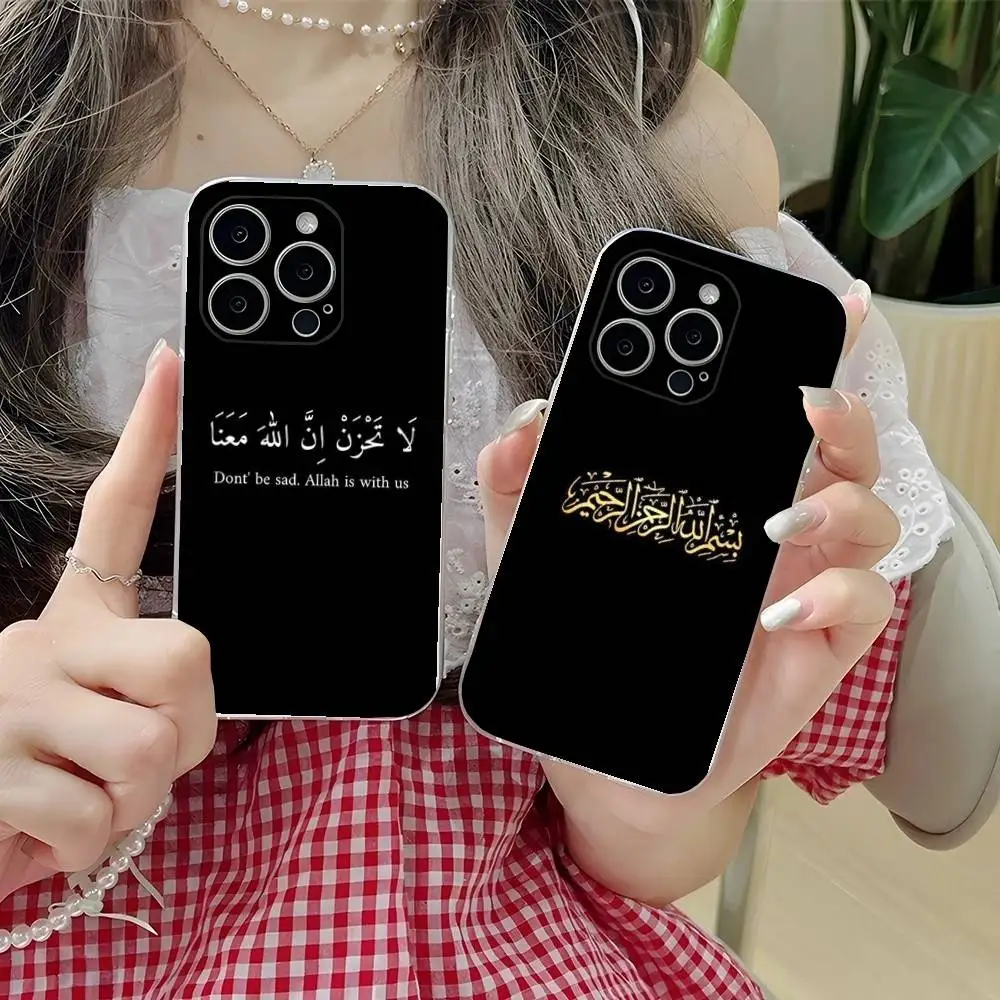 

M-Muslim I-Islam Phone Case For iPhone 16,15,14,13,12,11 Plus,Pro,Max,XR,XS,Plus,E,SE4,Mini Transparent Soft Cover