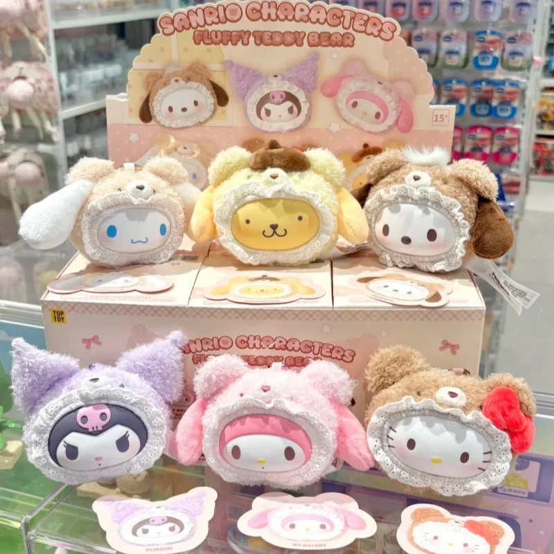 

Первая распродажа, оригинальная слепая коробка Sanrio Plush Bear Series, новый виниловый плюшевый брелок Kawaii Kuromi Mystery Box, модная игрушка, милый подарок