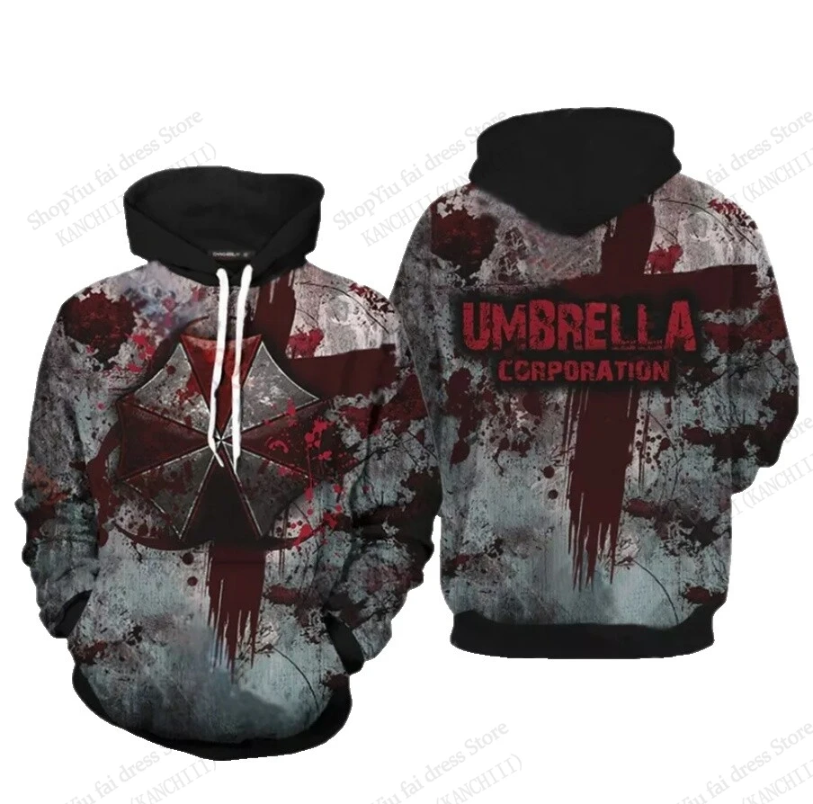 Movie Hoodie Sweatshirt Resident Evil 3d Print Hoodie Men Women Fashion Long Sleeve Tracksuit Men Clothing Hooded Jacket Moletom
