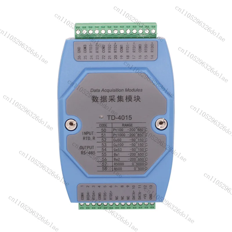 industrial grade 8-way PT100 input temperature acquisition Thermal resistance acquisition module to 485modbus