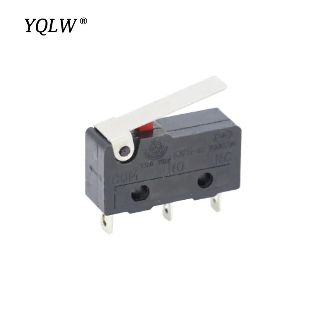 

100 PCS/lot 3pin All New Limit Switch N/O N/C 5A250VAC KW11-3Z Mini Micro Switch With Pulley