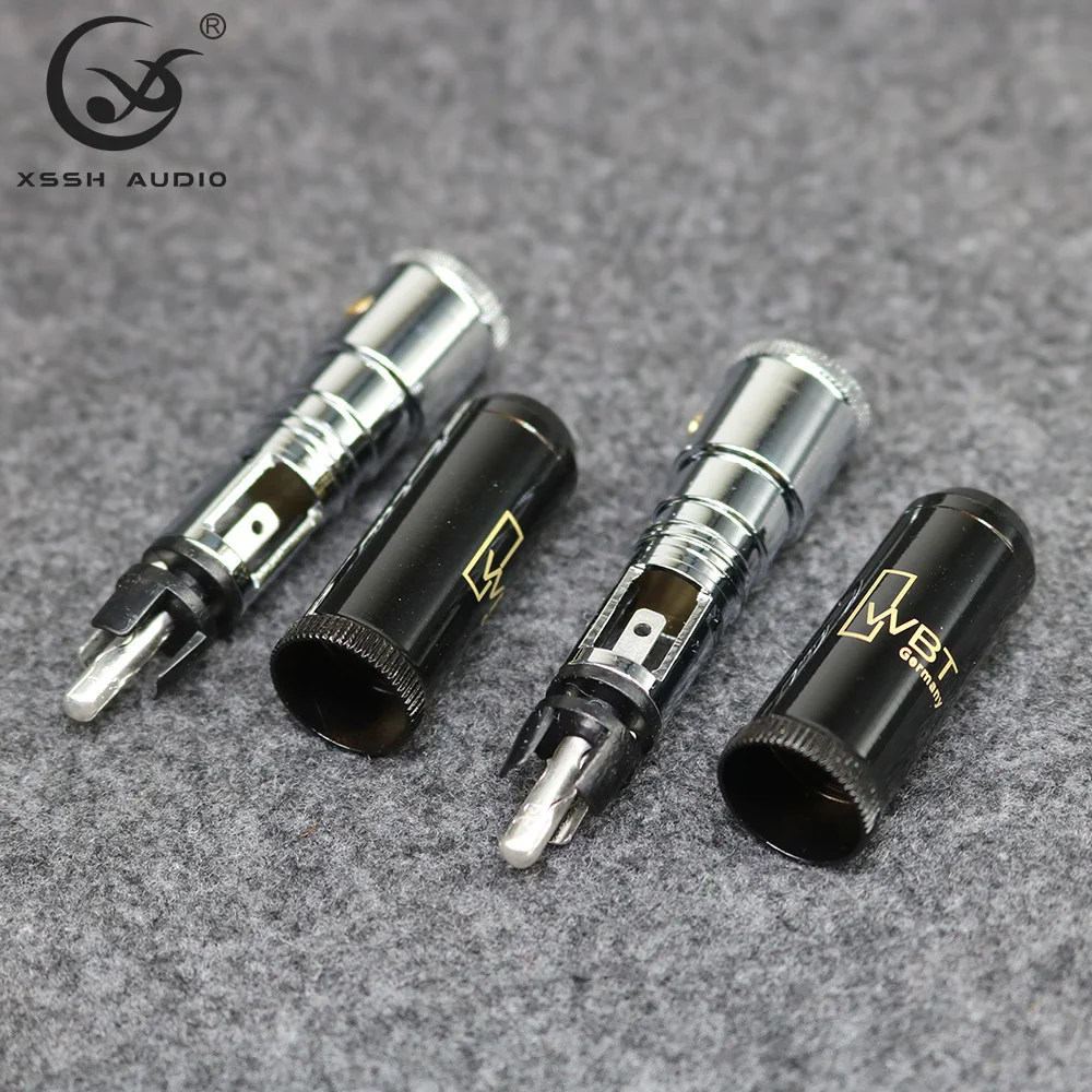 8pcs RCA 0152AG XSSH 오디오 YIVO 하이 엔드 HIFI DIY 실버 도금 남성 오디오 RCA 플러그 커넥터 잭 오디오 케이블 코드