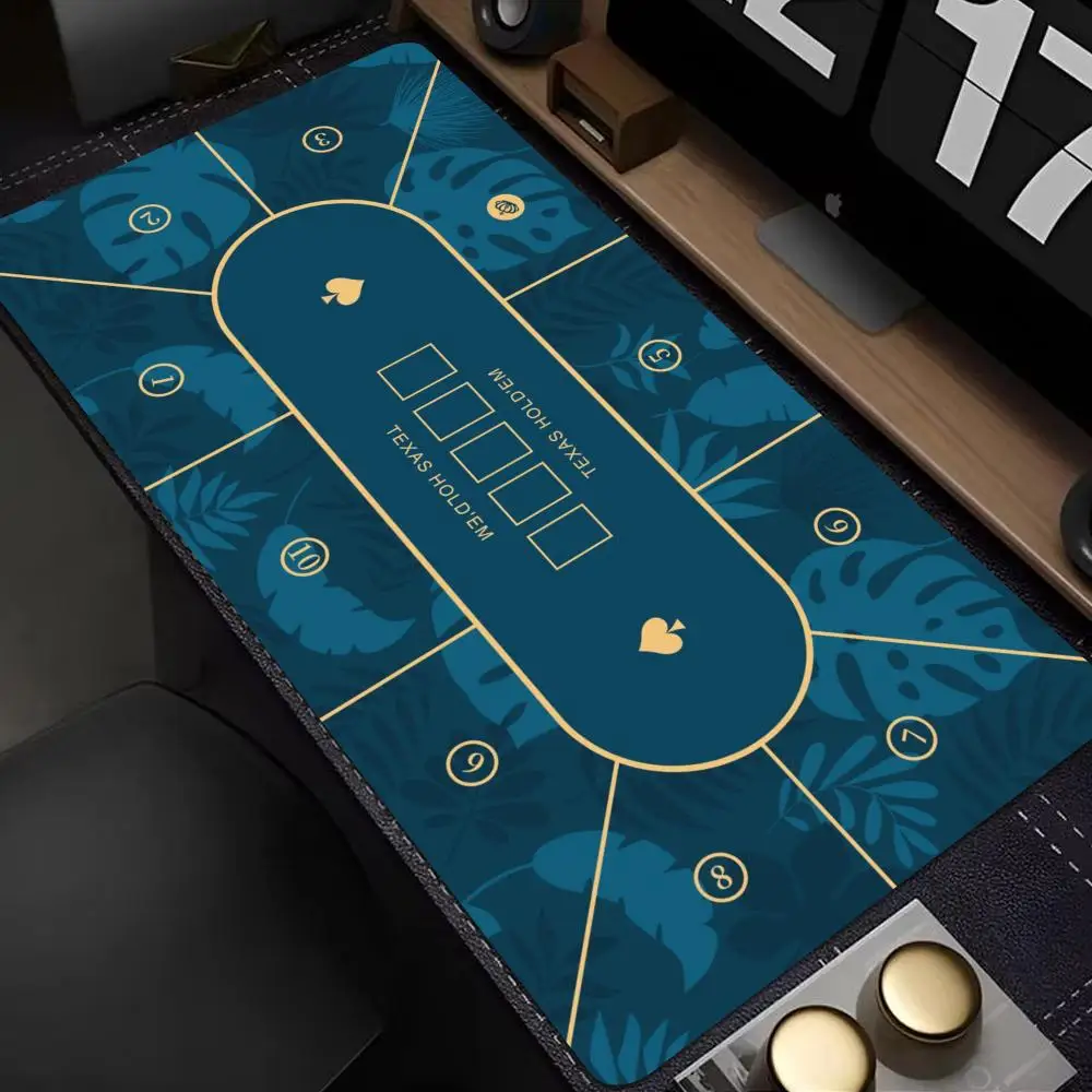 

2025 Texas Hold'em Poker Game Tablecloth Square Rubber Pad Professional Grade Poker Tabletop Mat Up to 10 Players XAXC