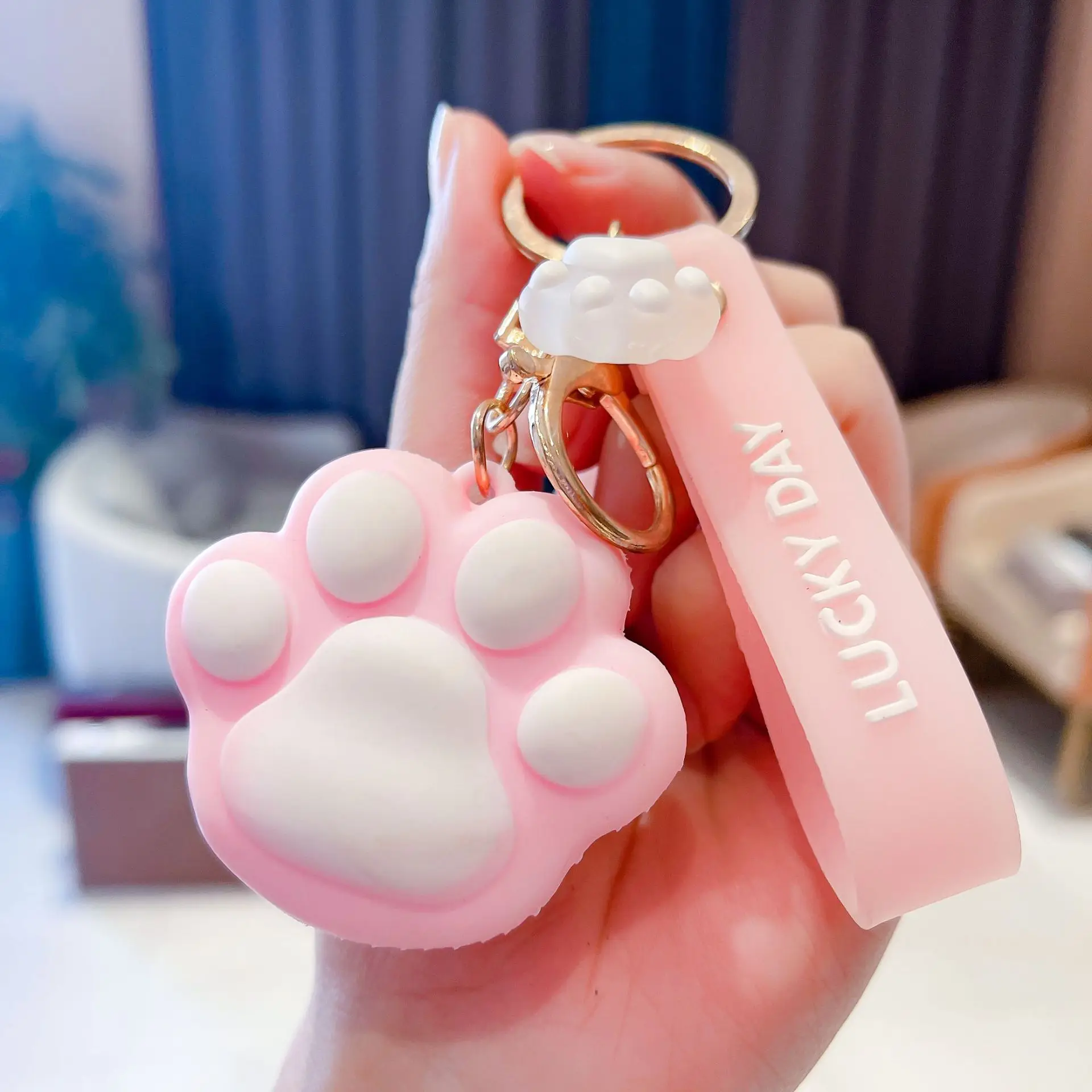 Porte-monnaie griffe de chat de dessin animé pour femmes et filles, porte-clés patte de chat en silicone, griffe d'animal Kawaii avec porte-clés, sac à main, portefeuille, cadeau de décoration