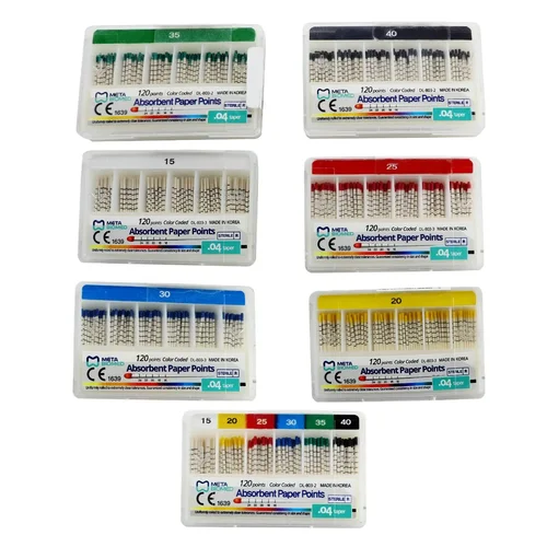 Imagen 2 del producto 5 cajas de puntos dentales de Meta Gutta Percha, puntas graduadas de fibra de relleno GP 02/04/06/F, conducto radicular cónico, poste cónico para terapia Dental Endo