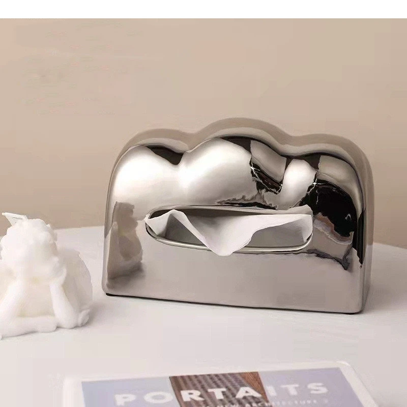 Cartoon Ceramic Tissue Box Bread Toast Paper Extractor Boxes Kawaii Napkin Holder Desktop Storage Home Decoraction