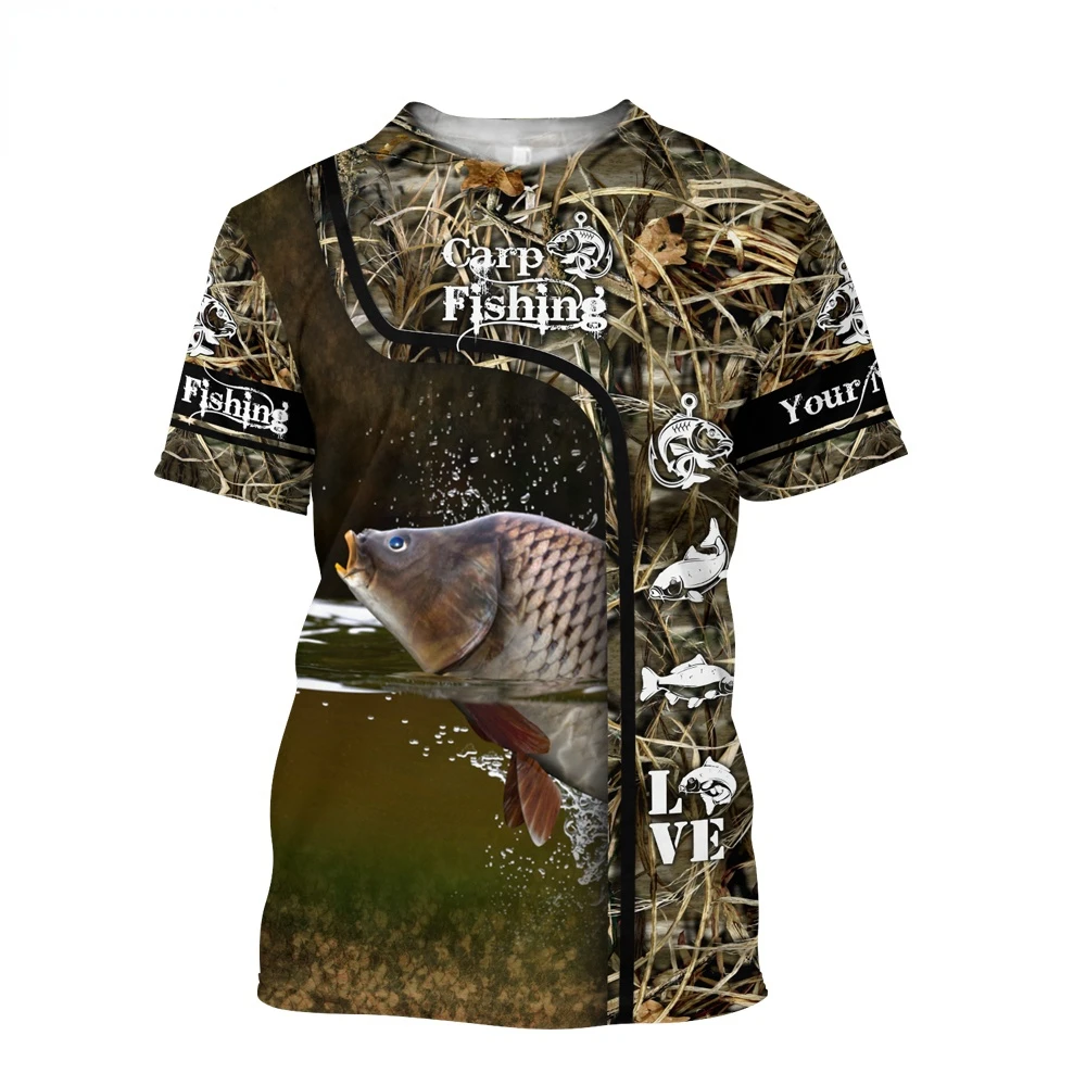 Custom Name Send Men Fashionable Cool Tuna T Shirts Men's Summer Fishing Camo 3D Printed Shirts Unisex Short Sleeves Casual