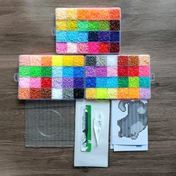 Hama Beads Toy Set para Crianças, Perler Iron Beads Kit, 3D Puzzles, Brinquedos DIY, Fuse Beads, Pegboard Sheets, Passing Paper Set, 24 cores, 5mm, 2.6mm, 24 cores