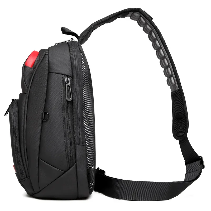 Men Shoulder Bag Waterproof  Casual Business Chest Bags Male High Quality USB Sling Messenger Bag Short Trip Crossbody Bag