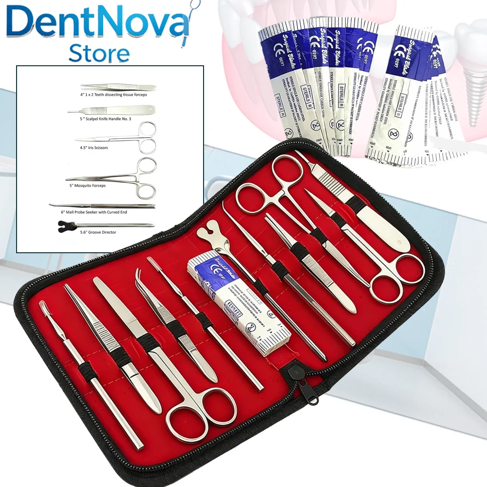 22PCS Surgical Dissection Set Stainless Steel Premium Kit Veterinary Medical Student Training