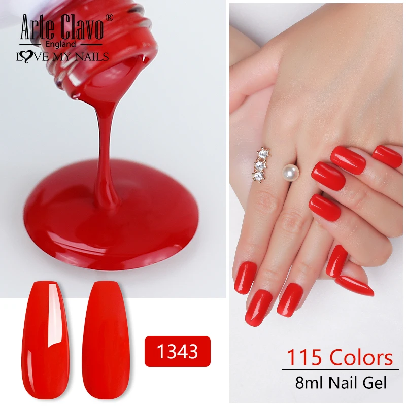 Arte Clavo Art Nagellak Top Base Coat Gel Nagellak UV LED Lamp 115 Kleuren Losweken Nagelmanicure Semi-permanent 8 ml DIY