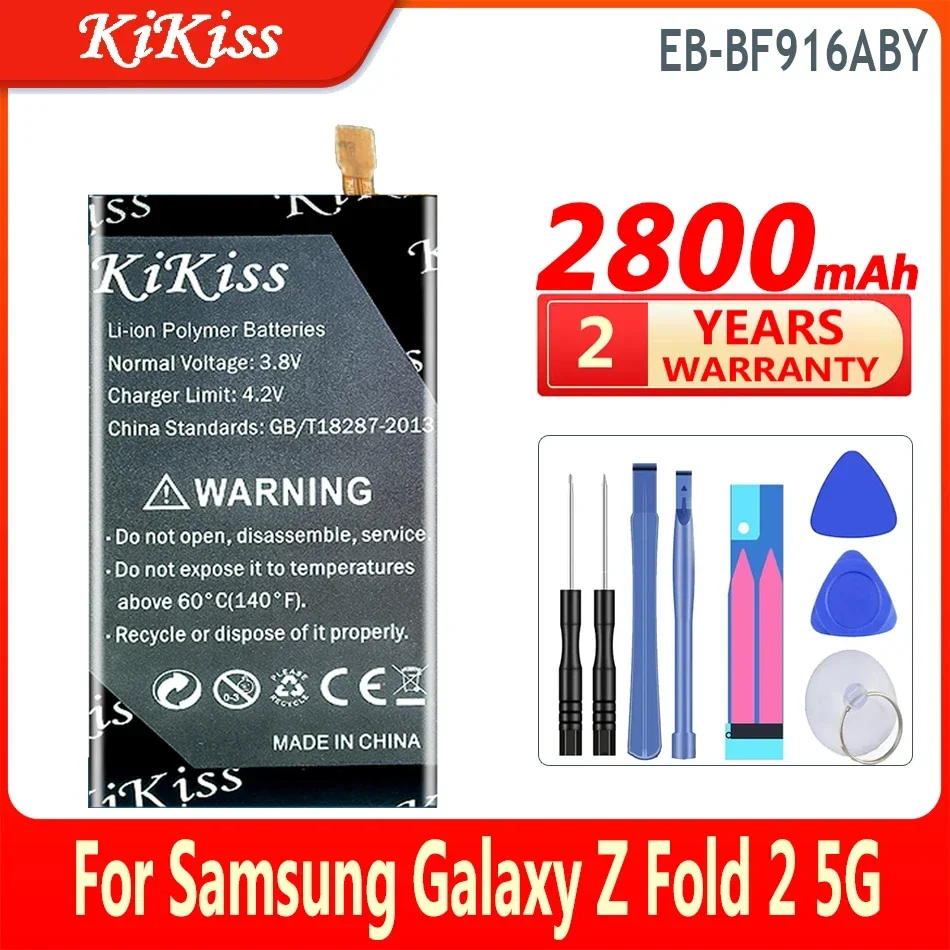 KiKiss Battery EB-BF916ABY EB-BF917ABY 2800mAh/2900mAh For Samsung Galaxy Z Fold 2 Fold2 5G SM-F916 High Capacity Bateria