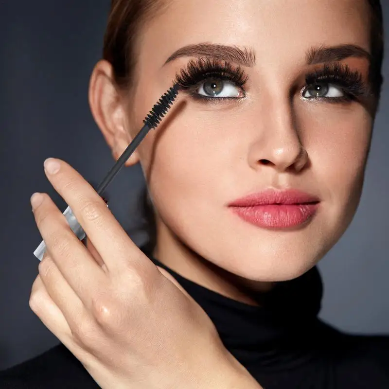 Black Mascara 3D Silk Fiber Mascara 24H Waterproof Extra Volume Smudge-proof Curling Lengthening Eyelash Extension Eye Makeup