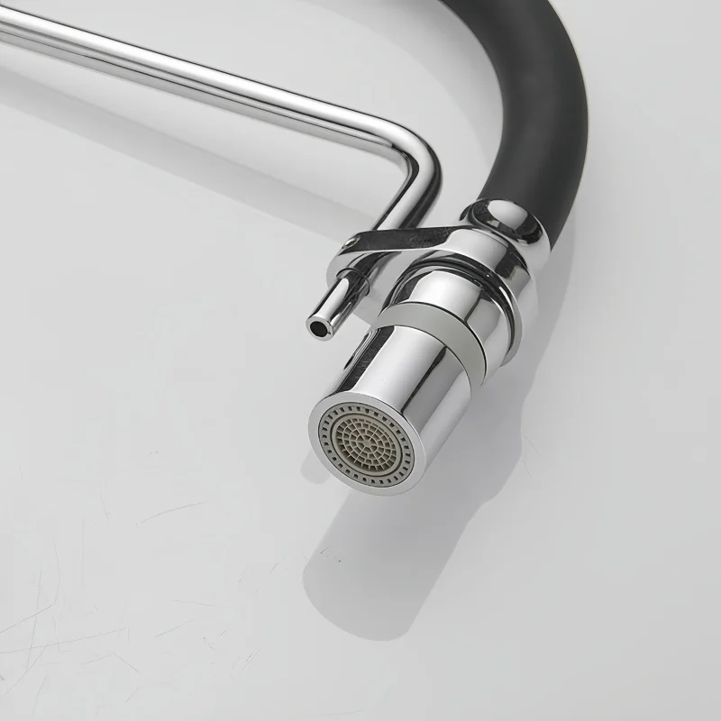 Kitchen Faucet Sink All-Copper Faucet Hot and Cold Internal Opening Window Folding Hose Universal Rotation Household