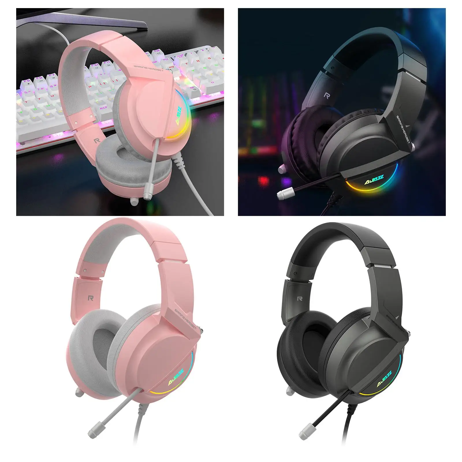 AX36 ruído cancelamento fone com microfone retrátil, fone copos