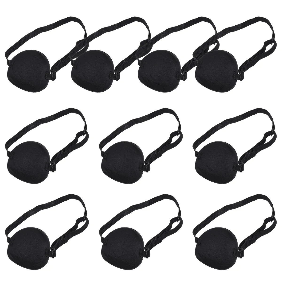 

10Pcs Amblyopia Correction Eye Patch Black Thick Sponge Breathable Comfortable Adjustable Elastic Band for Adults