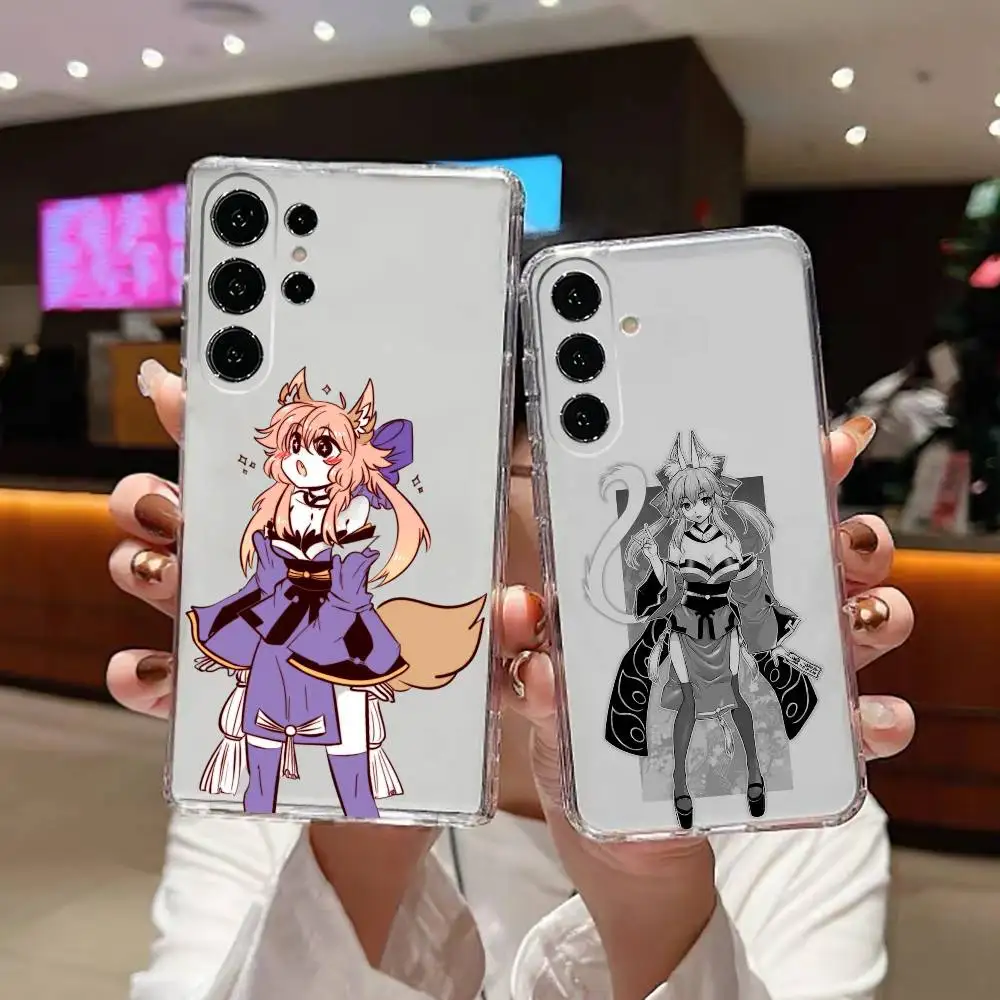 Tamamo no Mae Fate FGO Black Shell  Phone Case Transparent Silicone Soft For Samsung S25,S24,S21,S22,S23,S30,Ultra,S20,Plus,Fe
