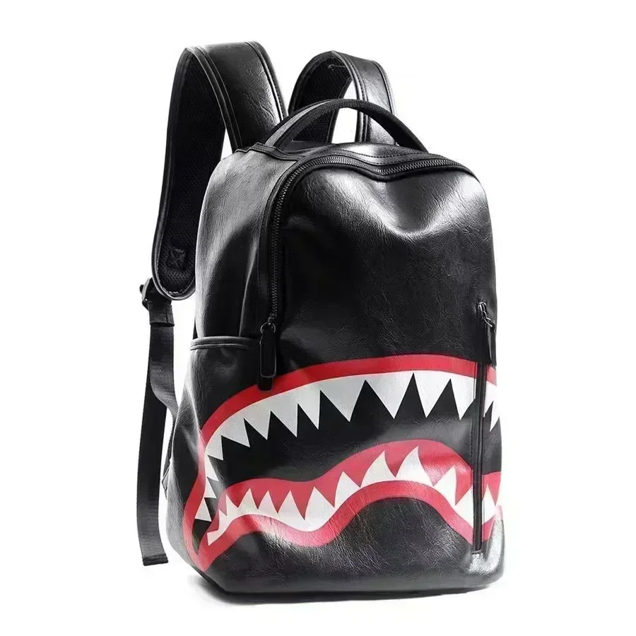 New Shark Backpack for Male and Female Students, Fashionable Large Capacity Casual Travel Trendy Handsome Backpack Brand,handbag