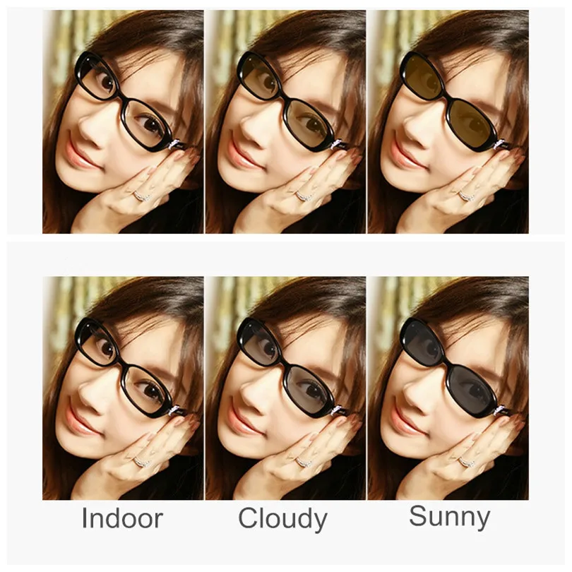 1.56 Index Prescription Photochromic Lenses Change Grey Brown Anti Glare Chameleon Glasses O156