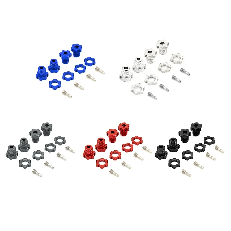 T04C-4Pcs Metal 17Mm Splined Wheel Hex Hub Adapter 5353 For Traxxas E-Revo E-Maxx T-Maxx Revo 3.3 Summit XO-1 Upgrade Parts