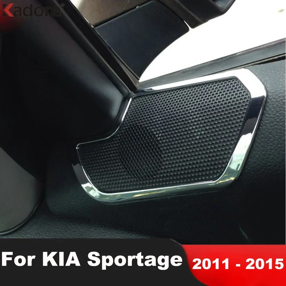 

Car Inner Door Audio Speaker Cover Trim For Kia Sportage R 2011 2012 2013 2014 2015 Steel Loudspeaker Frame Interior Accessories