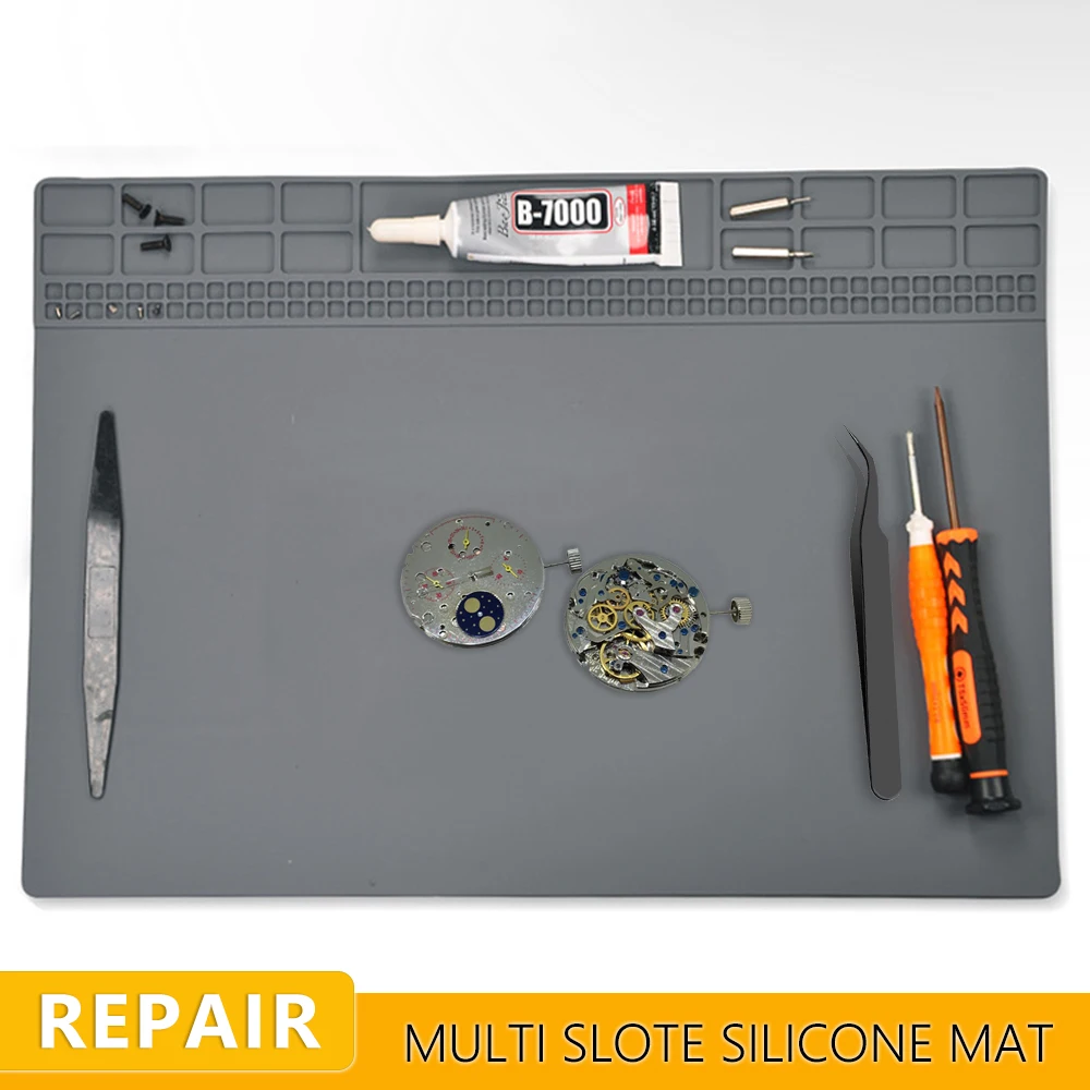 

Watmaker tools Watches Repair Work Mat 35x25cm Large High Temperature solder Resistant Maintenance Antistatic Silicone Works Pad