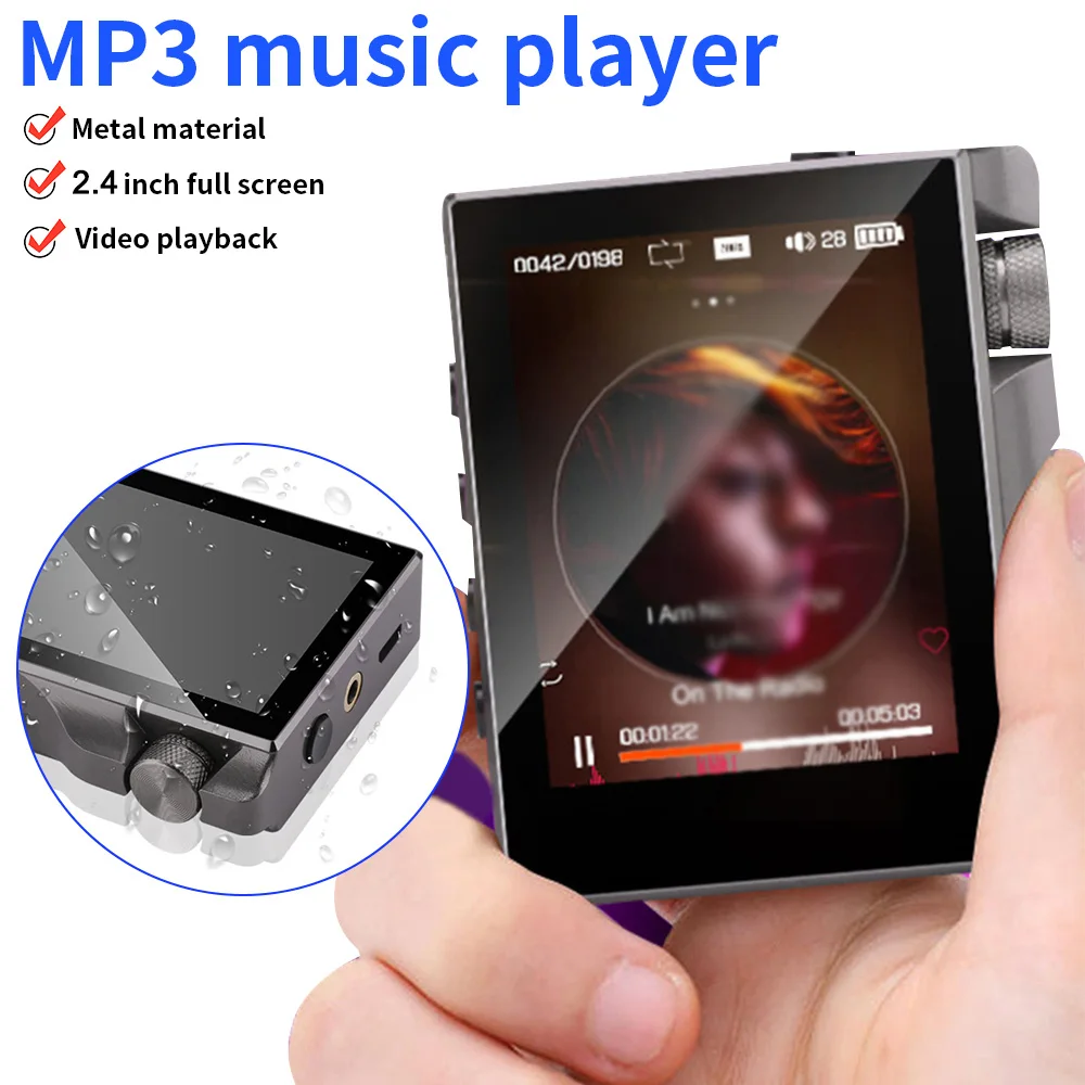 

2022 HIFI Audio MP3 Player 2.4-inch Color Screen Bluetooth MP3 Player Music Walkman Sport Metal Player DSD256 Lossless Decoding