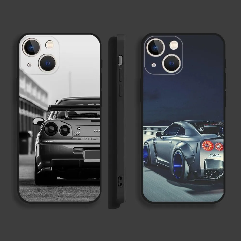 G-GTR Sport Car J-JDM Cover Phone Case For iPhone15,14,13,12,11,Pro,Max,Plus,Mini,X,XS,XR,8,7,6,S,Plus,SE Soft Black Case