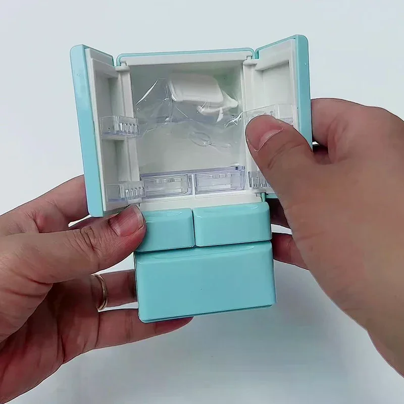 

НОВЫЙ Пластиковый миниатюрный холодильник-имитация, мини-холодильник с двумя дверцами, модель для рукоделия, аксессуары для кукольного домика