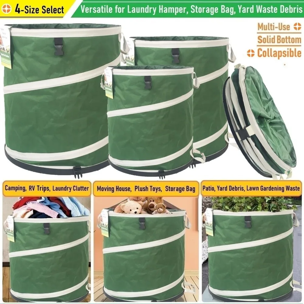 Imagem -06 - Yard Waste Bin com Hard-shell Inferior Garden Bolsa Bolsa de Detritos Pop-up Reciclagem Bins 46 Galões