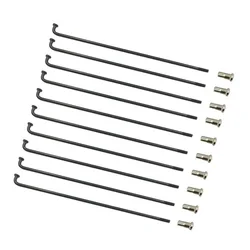 20PCS A Lot 12G  Diameter 2.6mm J-bend R Black Color Electric Bike Spokes Material 45# Steel Bicycle Spokes With Brass Nipples