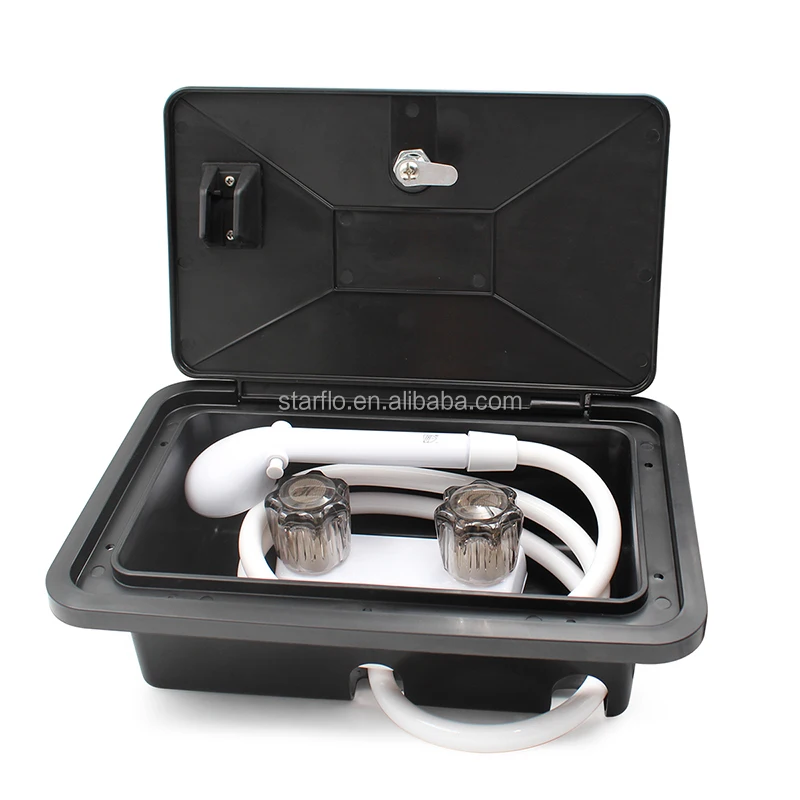 

For RV Accessories Black and White Marine RV External Shower with Lock