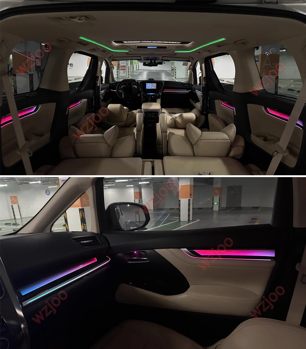 64 Colors LED Safety assistance systems Ambient Lighting For Toyota Alpha Vellfir 2015-2023 Automotive Interior Decoration