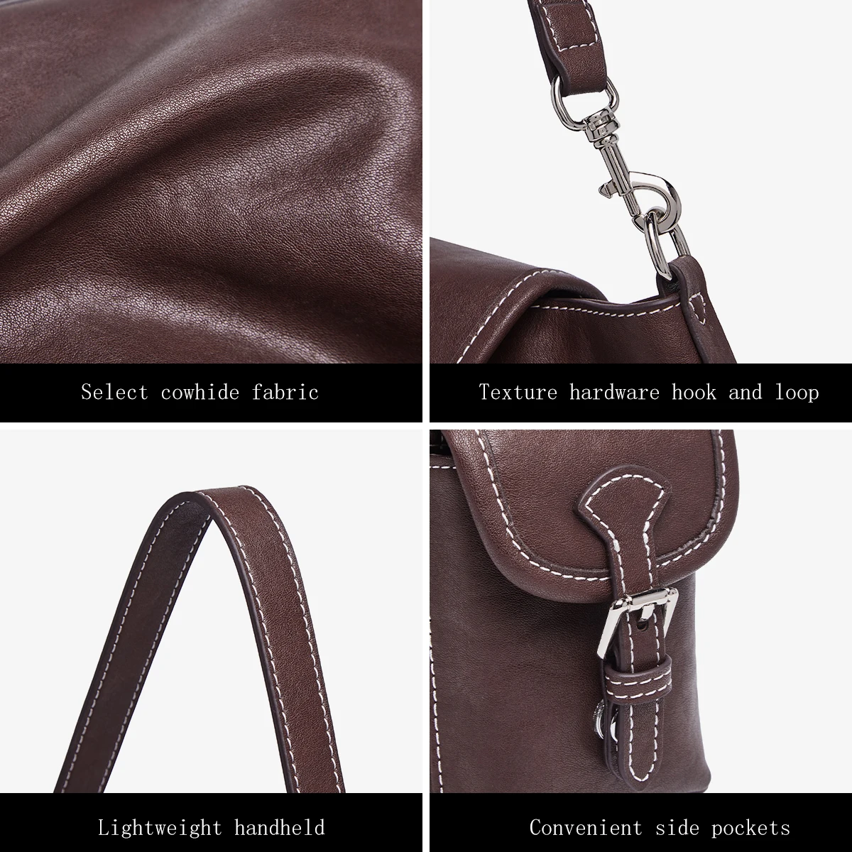 FOXER Vintage Autumn Winter Women Shoulder Bag Luxury Cow Leather Female Crossbody Bag Large Capacity Travel Handbag Purse