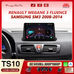 Android 16 For Renault Megane 3 2008 - 2014 2K QLED Android Car Radio Multimedia Video Player GPS AI Voice CarPlay 4G Stereo