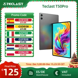 Tableta Teclast T50Pro MTK G99, pantalla 2K de 11 pulgadas, máx. 16GB RAM, 256GB ROM, Android 13, carga rápida de 8000mAh,4G LTE