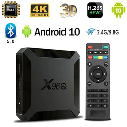 X96Q 스마트 TV 박스, 안드로이드 10.0 블루투스 5.0, 올위너 H313 쿼드 코어, 4G 5G 듀얼 와이파이 HD, 4K 3D, H. 265, 2GB, 64GB, 2024 신제품