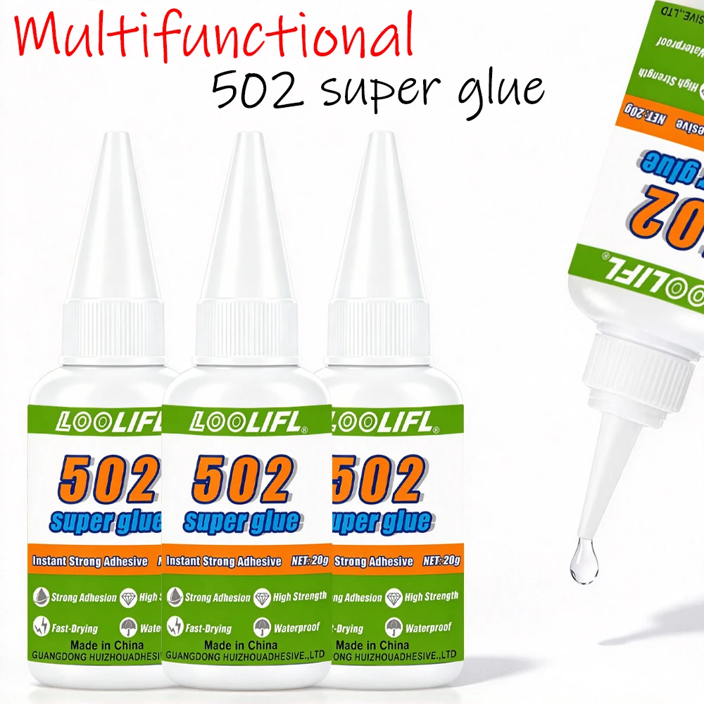 502 Super Glue Instant Strong Adhesive Fast Drying Waterproof Cyanoacrylate Glue for Metal 　Wood 　Plastic Ceramic Leather Repair