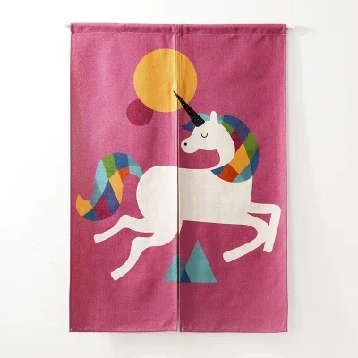Cute Cartoon Animal Door Curtain Partition Noren Study Restaurant Kitchen Bedroom Curtains Home Entrance Decoration Curtain