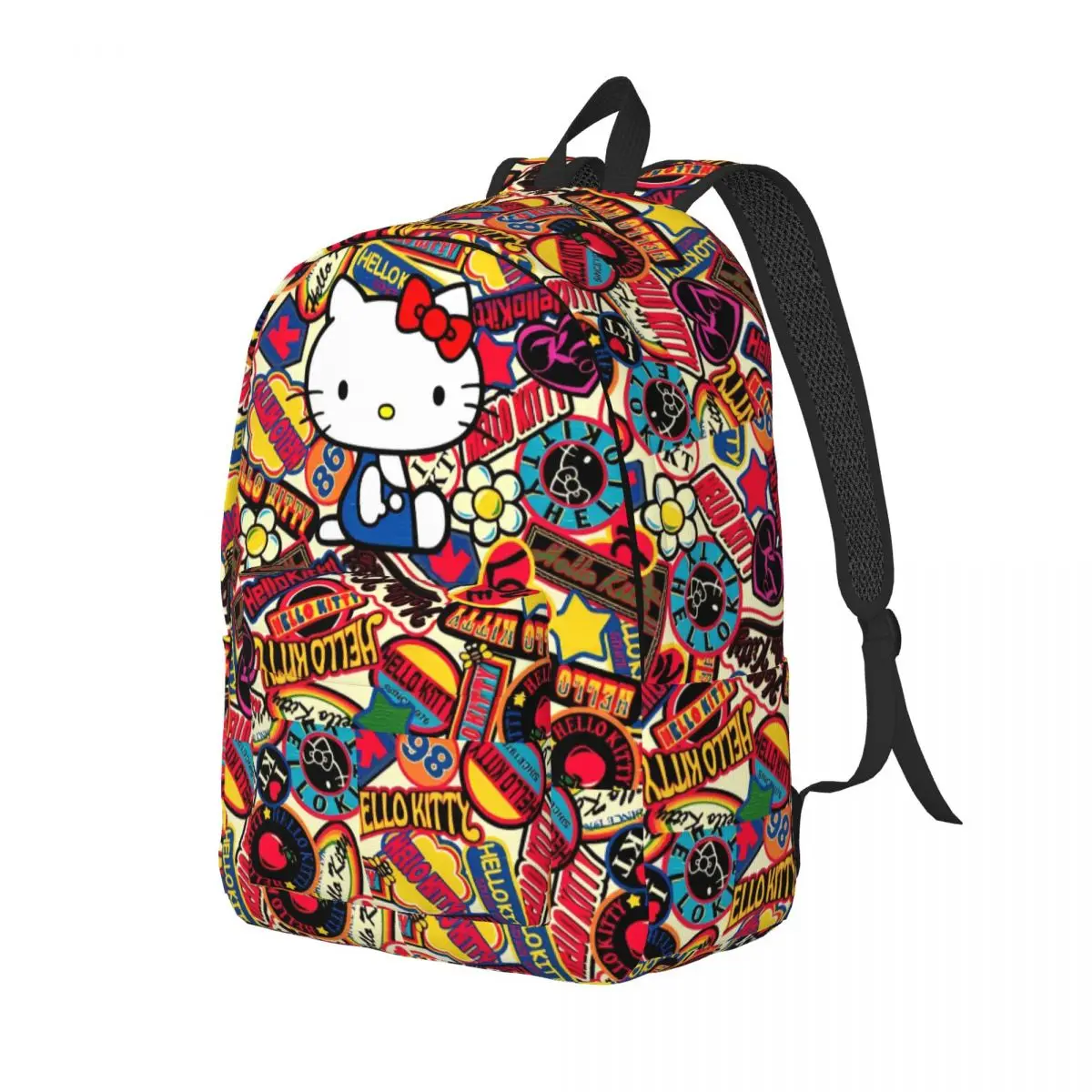 حقيبة ظهر هالو كيتي من التسعينيات للأولاد والبنات والأطفال والطلاب حقيبة كتب مدرسية لطيفة على شكل رسوم كرتونية حقيبة نهارية لمرحلة ما قبل المدرسة متينة