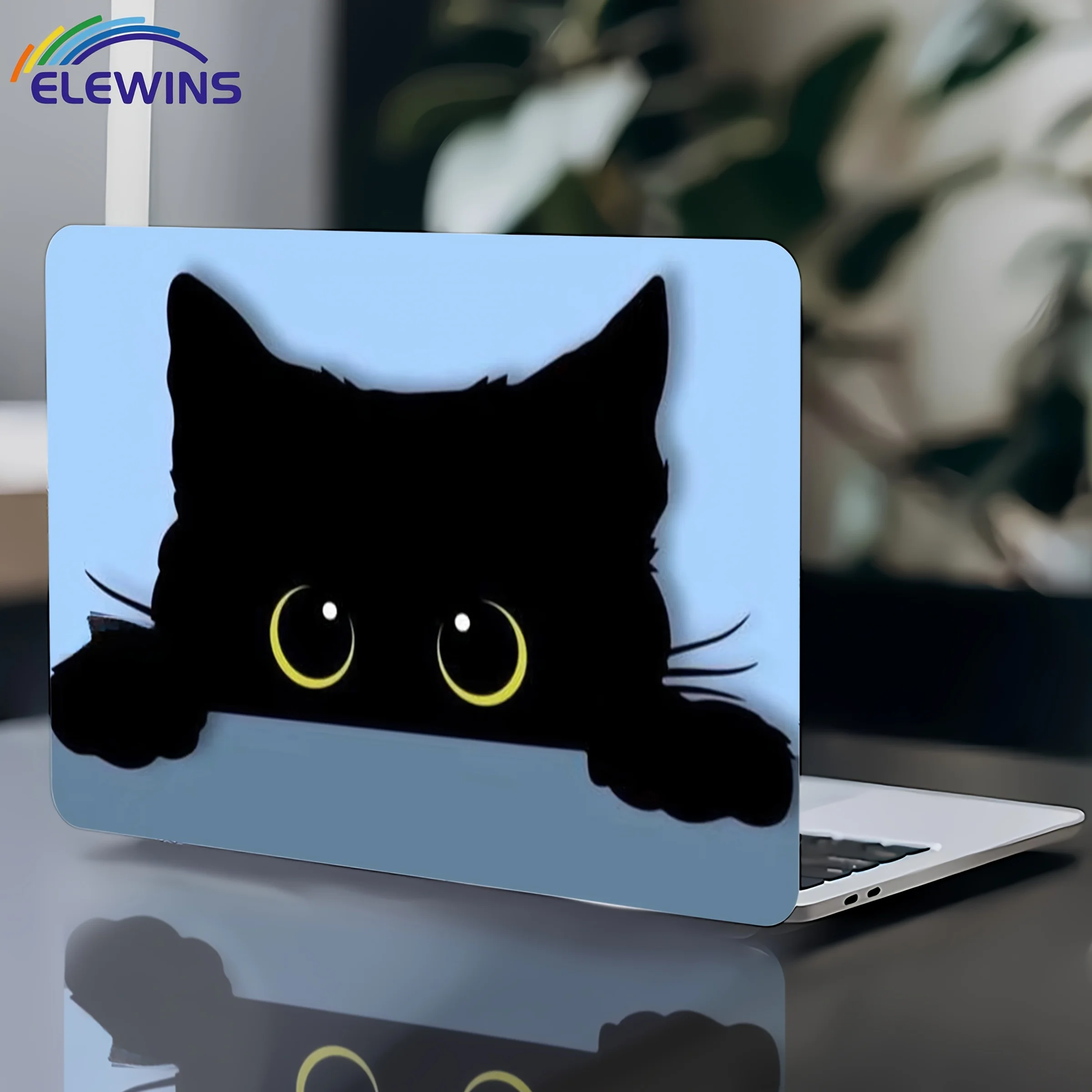 

2 шт., чехол с рисунком черного кота для ноутбука, универсальная наклейка на кожу ноутбука, подходит для ноутбука, автомобиля, шлема, мотоцикла,