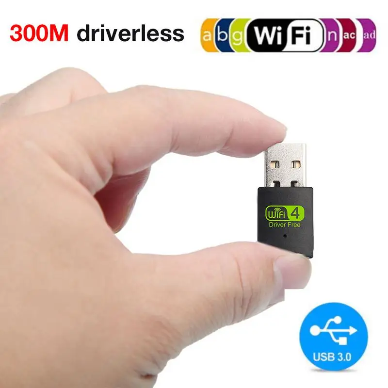 300Mbps USB Wi fi adapter Free-Drive Transmitter network adapter Wireless Receiver Network Card WiFi Transmitter Signal Receiver