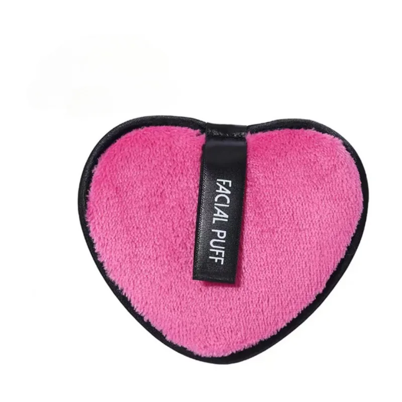 Tampon démaquillant en forme de cœur, outil de nettoyage, outil de lavage du visage, outil de maquillage de voyage 1 pièce