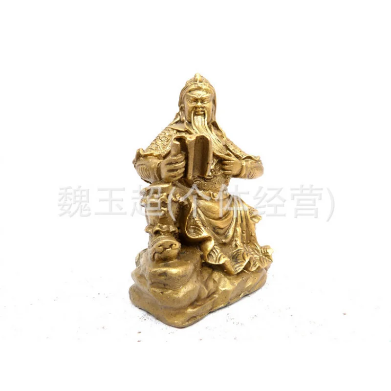 Factory Direct Sale Pure Copper Figurine Reading Bronze Statue Martial God Spring and Autumn Guan Gong Shop view 2