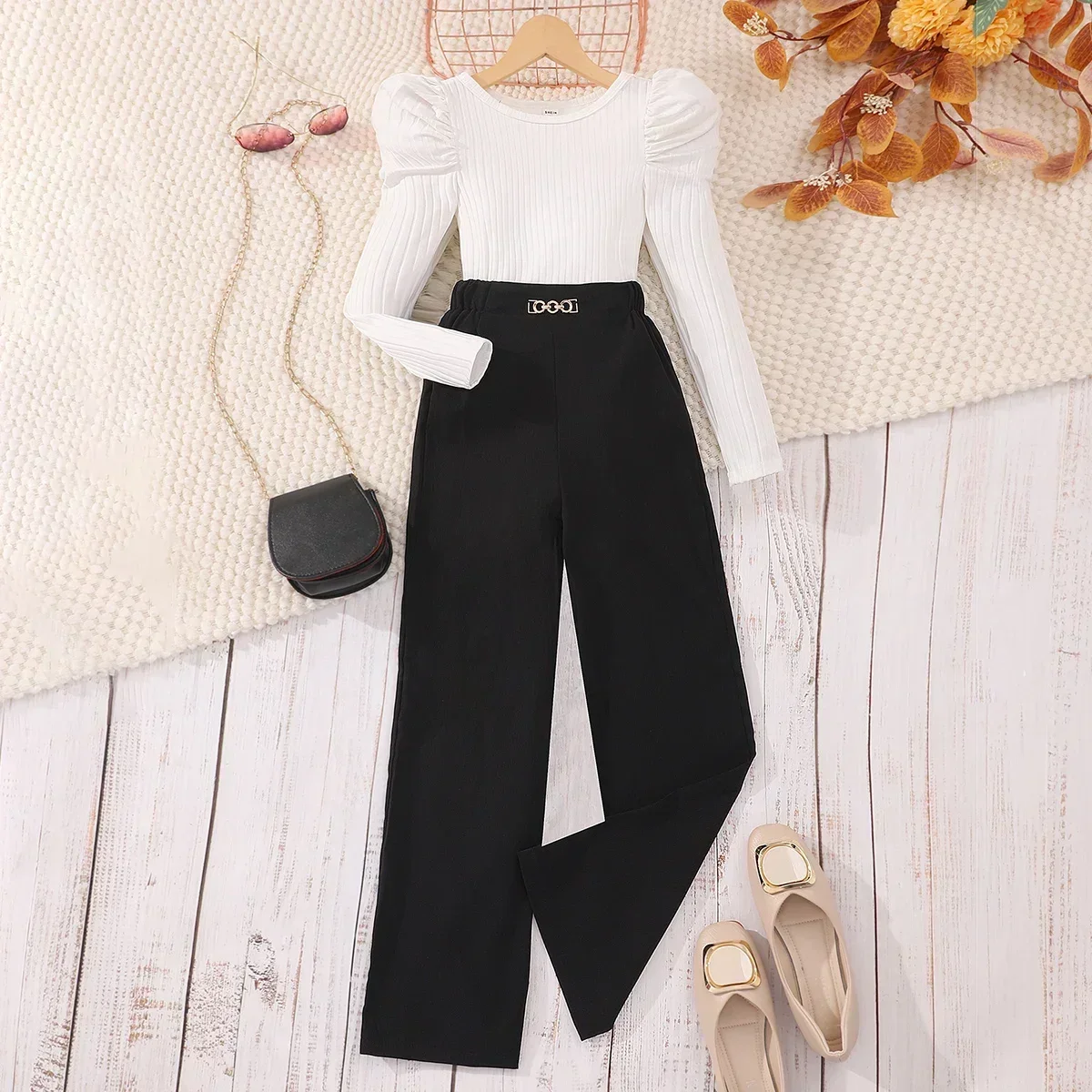 Teen Girls Clothing Set Long Sleeve Spring Autumn Contrast Color Children Outfits Casual Soft Comfort Girls Suit 8 9 10 11 12Y