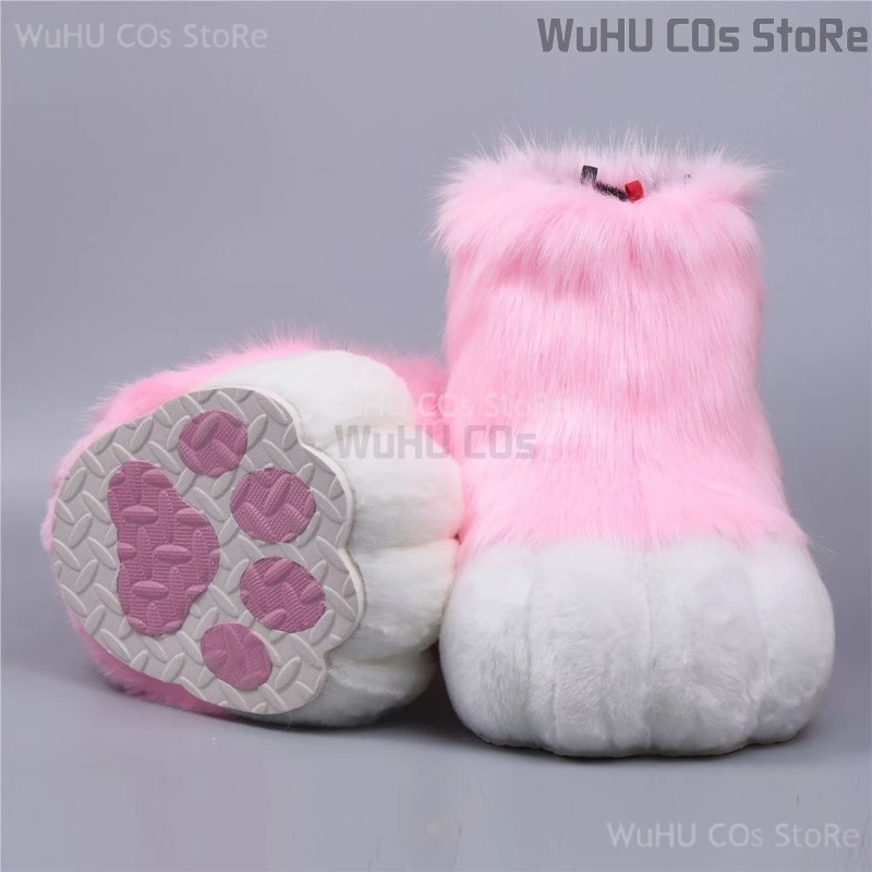 Fursuit Cosplay Paws Shoes Accessories Furry Cosplay Bunny Cat Boots Cute Fluffy Animal Manga Party Cos Wearable Unisex Costume image 5